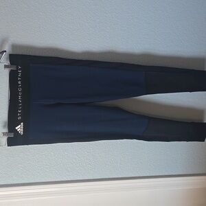 ADIDAS By STELLA MCCARTNEY Collab Yoga Comfort Black Navy Leggings Sz LARGE